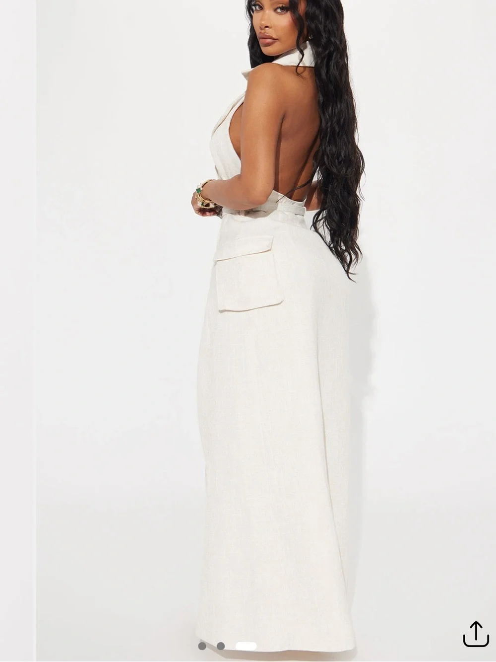 Fashion Nova Open-Back Maxi Dress - Cream - Picture 3 of 3